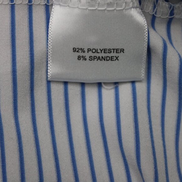 Peter Millar Polo Shirt Mens Large Blue Striped Tour Fit Golf Poly Stretch S/S - Picture 10 of 15